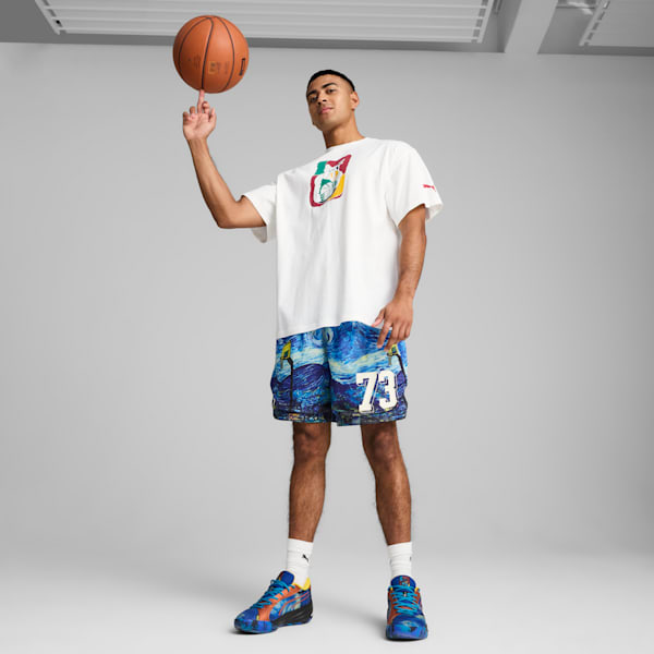 Dylan Exhibit Men's 7" All-Over-Print Shorts, Vivid Blue-AOP, extralarge